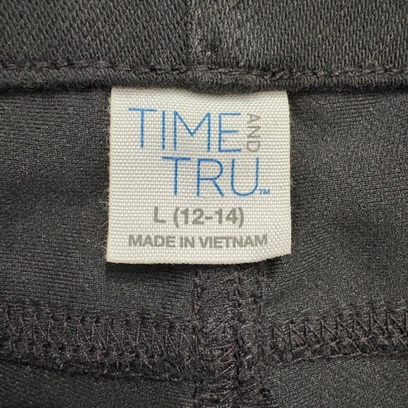 Time And Tru Womens Black Jeggings Skinny Pants L(12-14) Stretch Comfortable Fit - Picture 3 of 9